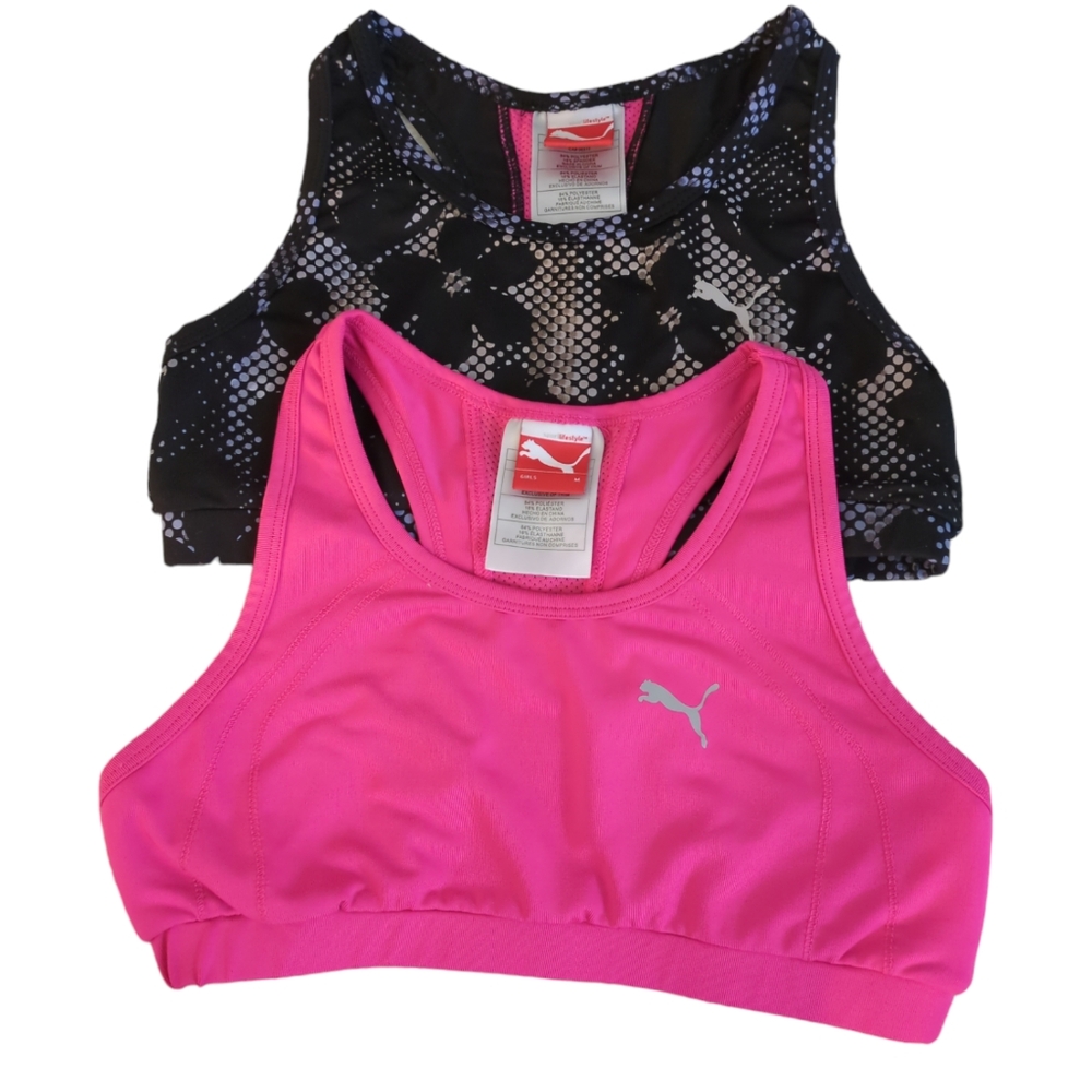 Puma athletic bras color pink and black size M